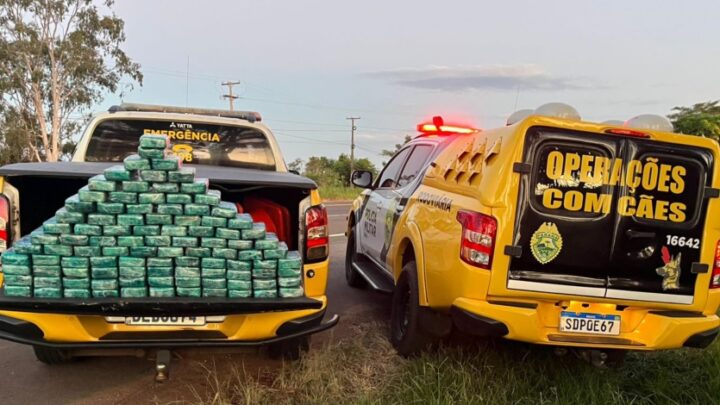 PF e BPRv apreendem 104 quilos de pasta base de cocaína na PR-323