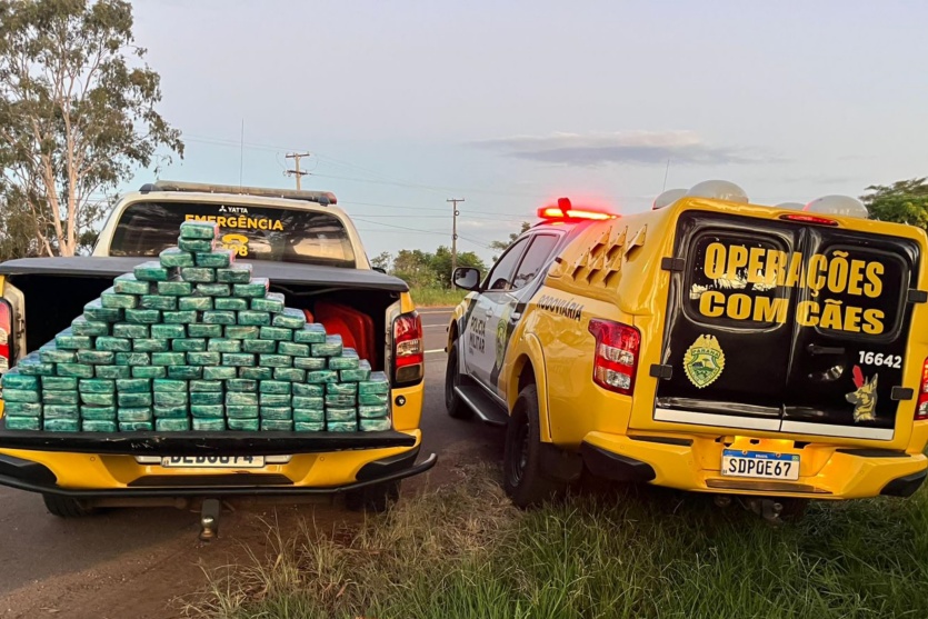 PF e BPRv apreendem 104 quilos de pasta base de cocaína na PR-323